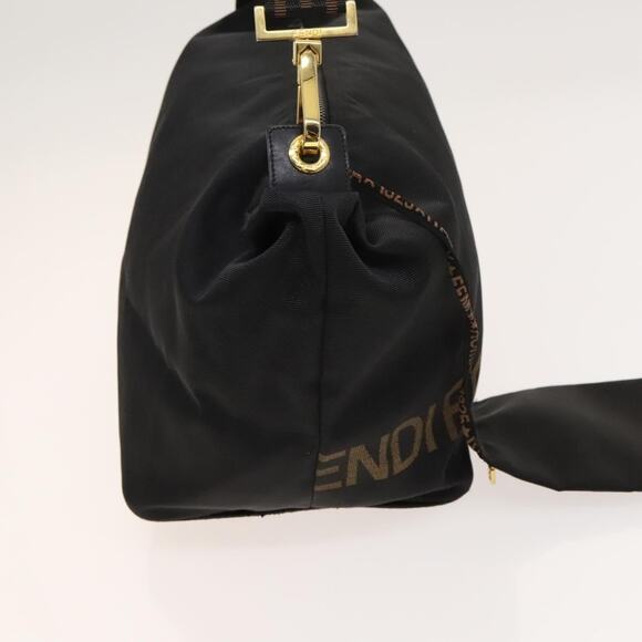 FENDI Shoulder Bag Nylon Black Gold - Picture 5 of 13
